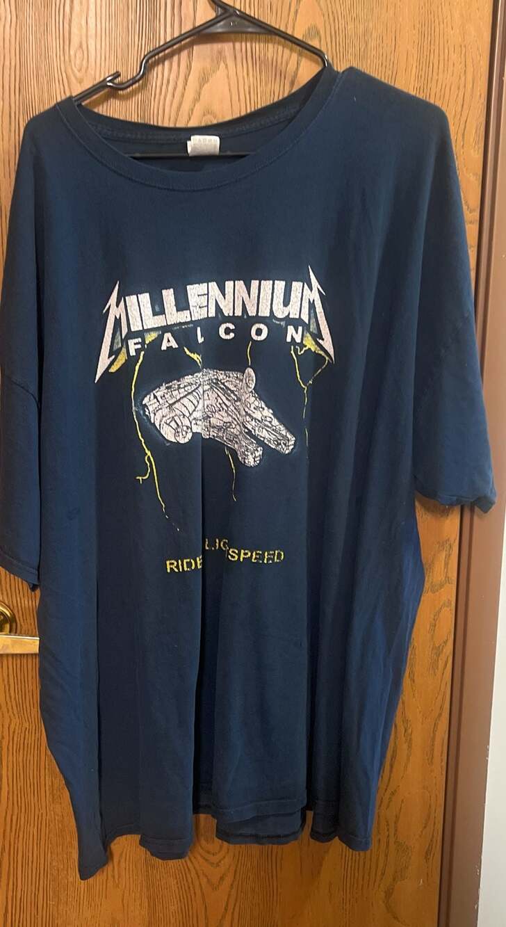 Star Wars Millennium Falcon Ride The Lightspeed Graphic T-Shirt 4XL